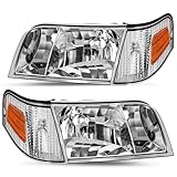 JSBOYAT Headlight Assembly Replacement w/Corner Lights 4pcs for 1998 to 2011 Ford...