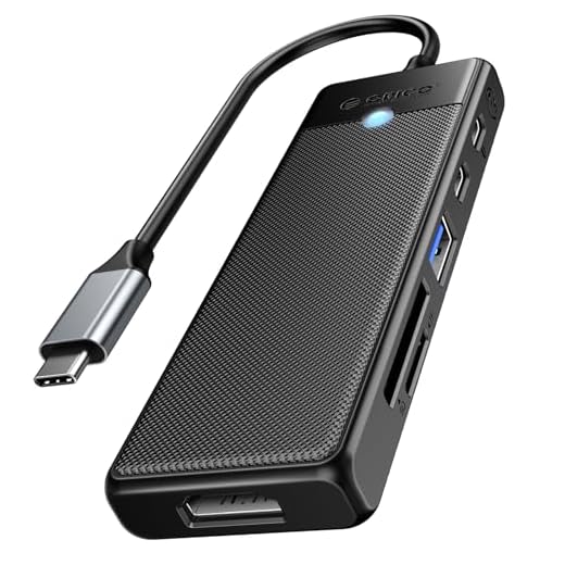 ORICO USB C hub, 6 en 1 Docking Station USB C Adaptador, con PD100w, 4K@30Hz Lectores de Tarjetas hdmi, SD/TF, 1xUSB A y 1xType C 5Gbps Puertos de Datos para MacBook m1, iPad Pro, Surface Pro, etc.