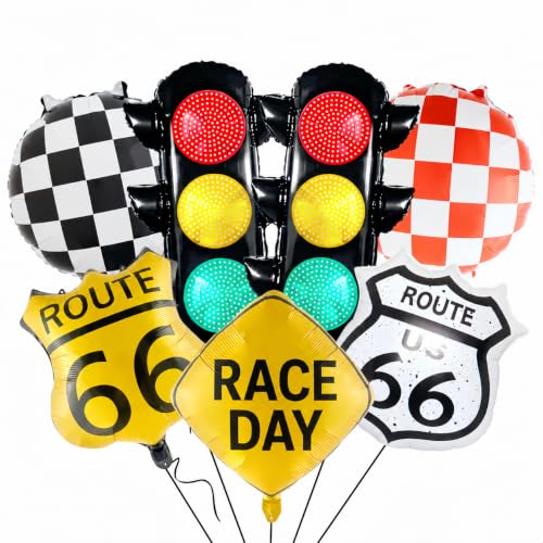 7Pcs Race Car Party Balloon Set/Traffic Light Pit Stop Mquee