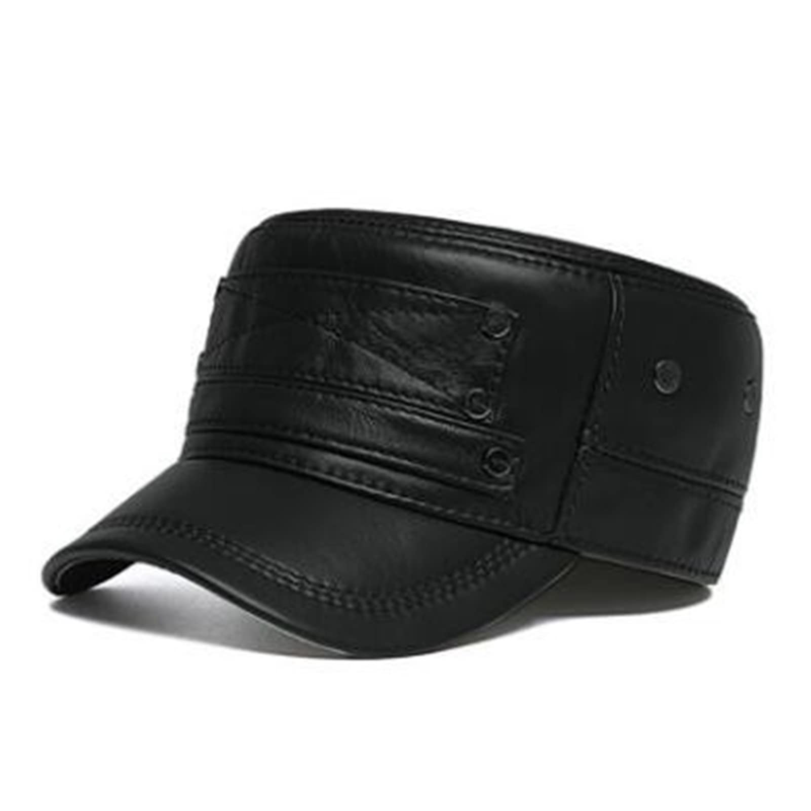 Męskie ciepło Pu Skórzana płaska czapka Newsboy Cap Vintage Beret Cap Jazdy Irlandzki Płaski Kapelusz English Granddad Hat