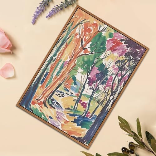 CHDITB Matisse Gallery Framed Canvas Wall Art Set, Large Museum Exhibition Wall Decor, Colourful Abstract Matisse Garden Wall Painting, Modern Matisse Forest Art Prints For Living Room, Bedroom, - 4