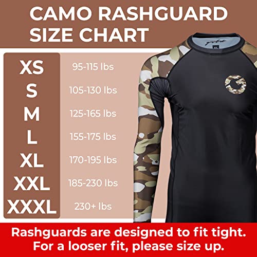 Gold BJJ Jiu Jitsu Rashguard - Camo Long Sleeve Rash Guard Compression Shirt for No-Gi, Gi, & MMA (Brown Camo, XS) - Thumbnail 3
