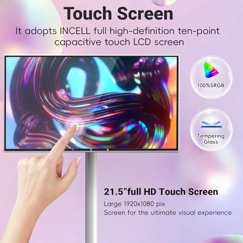 Pikiu BEST 21.5INCH PORTABLE TV Smart Portable Tv On Wheels With 21.5 Inch Oncell Touch Screen 1080P Wireless Rotatable Monitor thumb #4