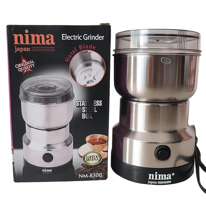Image of Electric Grinder NM-8300 | 150W Stainless Steel Coffee, Spice & Dry Food Grinder | Portable Kitchen Blender Machine with Sharp Blade