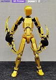 altuco Titan 13 Action Figure for Kids,3D Printed Robot 13 Figure with Multiple Accessories,Lucky Dummy Nova 13 Desktop Decorative Toy for Boys (Gold)