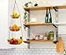 CAXXA 3-Tier Hanging Basket Fruit Organizer Kitchen Heavy Duty Wire Organizer with 2 Free Bonus Metal Ceiling Hooks(Bronze)
