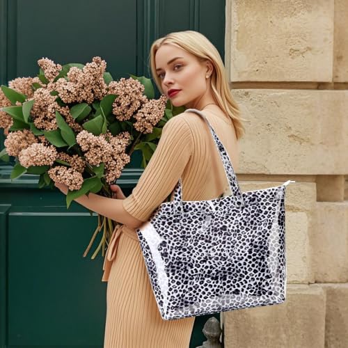 Image of KALIDI PVC Zipper Tote Bag, Jelly Plastic Kraft Paper Summer Beach Bag