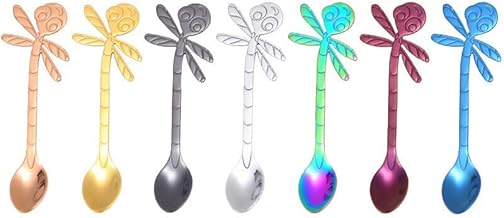 Colher de chá 7pcs colher de café, colher de mistura de café aço inoxidável sorvete sobremesa talheres cozinha mexendo colher de chá colheres de café little surprise