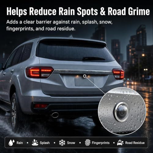 Image of Car Camera Lens Protector Cover (Pack of 2Pcs), HD 9H Anti-Scratch Protective Anti Fog Shield for Front & Rear Parking & 360 Camera Lenses, Waterproof Anti-Fog Camera Guard for Vehicles
