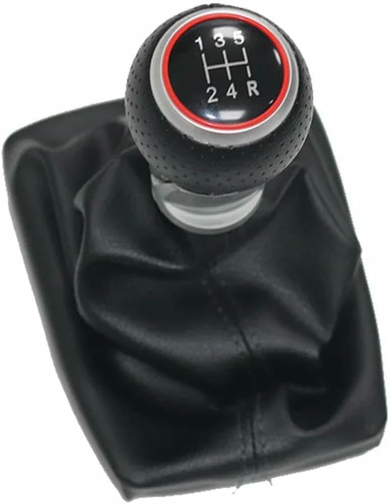 Gznbb 5 Speed Type 3 Car Manual Gear Shift Knob Boot Cover Gaiter Lever Shifter Handle Stick, For Audi A4 B6 B7 8E 2000-2008