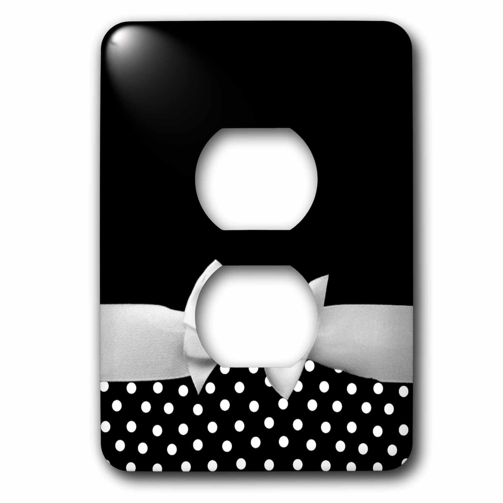 Motif à pois noir et blanc plaque de finition prise murale double