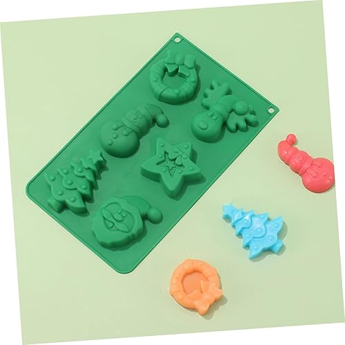 Miniatura 5 de Abaodam 4 moldes de silicona para tartas de Navidad, mini malvaviscos para chocolate caliente, caramelo de Navidad, árbol de Navidad, molde de