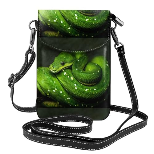 Portefeuille en cuir PU reptile vert et pochette téléphone élégante