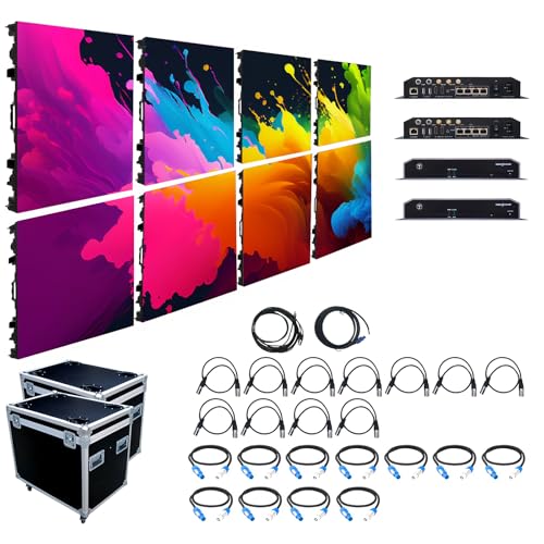 Image of P3.91 P4.81 Rental LED Display Screen, 3840Hz /1920Hz High Refresh Rate, IP65 Waterproof Outdoor LED Panels with Aluminum Cabinet, Mounting Frame for Stage Events (16, P3.91, 50 * 50cm(1.64 * 1.64ft))