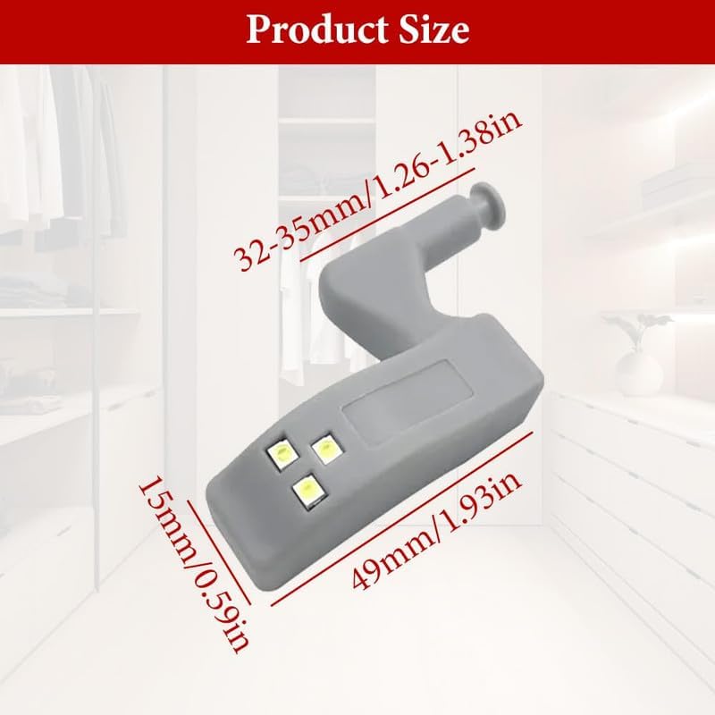Cabinet Hinge LED Sensor Light, 2024 New Cupboard Closet Modern Night Lights, Universal Small Smart Induction Under Wardrobe Lamp, Doors Activated Lighting for Home Kitchen Bedroom(Warm,12pcs)