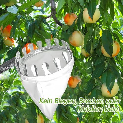 PASLFC 3.4m Obstpflücker mit Teleskopstiel Apfelpflücker Obstpflücker für Kirschen Kirschenpflücker mit Teleskopstiel Kirschpflücker mit Teleskopstiel Zitrus Birnen Kirschen Pflücker Pflaumenpflücker