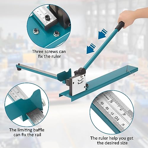 Herramienta de corte manual de riel – Regla de 50 cm, doble ranura, 35 mm de ancho, 7,5 mm de altura para cortar aluminio, hierro, acero