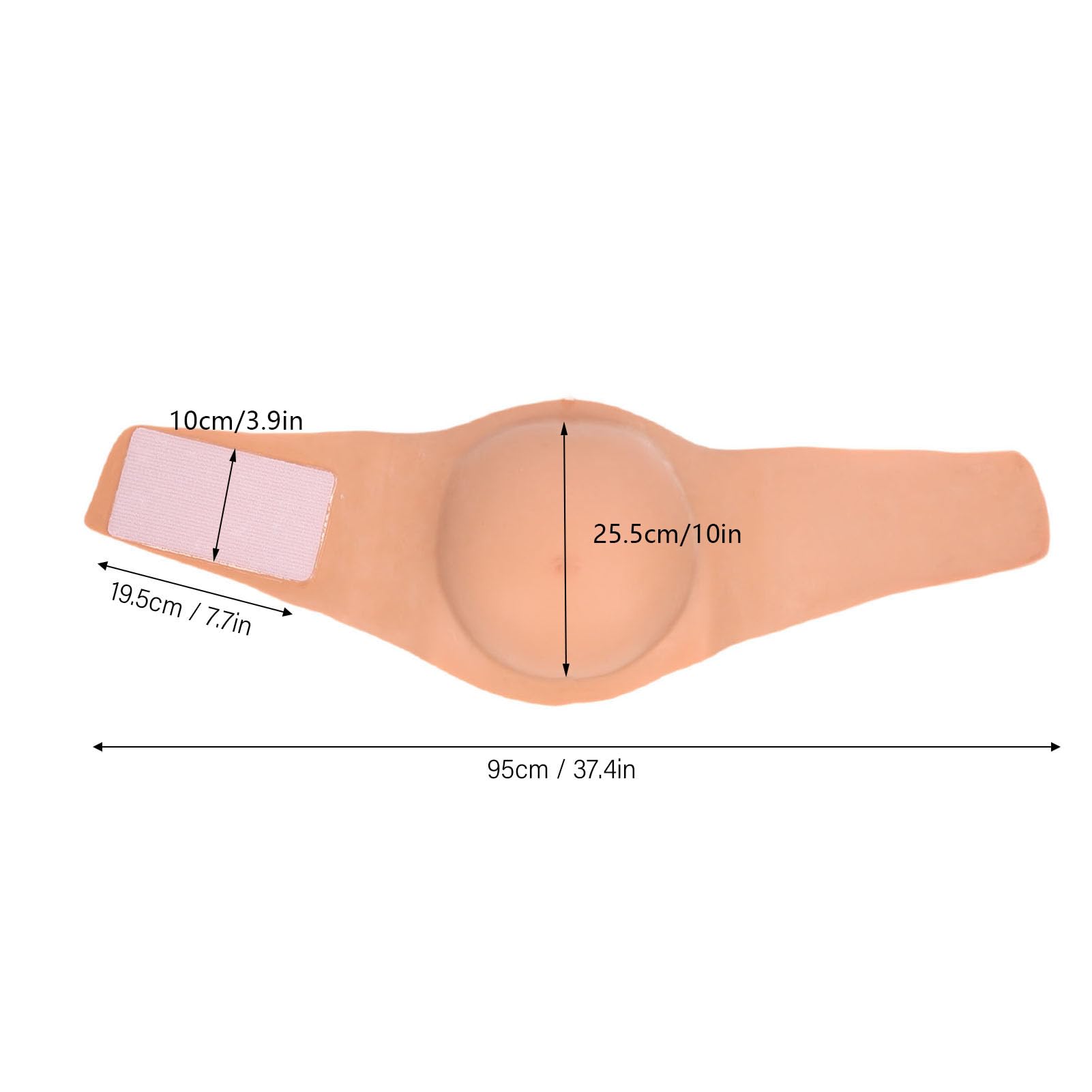 TIKATARER Barriga de Silicona para Embarazadas, Barriga de bebé Ligera y Ajustable, Artificial con Cierre Táctil, Ideal para Fiestas de Disfraces, Actuaciones y Fotografía (YELLOW) — view 9