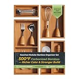keechee 5-Piece Bamboo Drawer Organizer Set, 2.2' Deep Multi-Use Organizers for Utensils,...