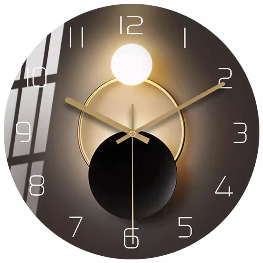 J9V4G6S3B5 Analogue Wall Clock Clock and Wall for Living Room, Home, Fashion, Dining, Simple and Silent Quartz, Suitable for, Study, Bedroom, Office for Room Decoration(Black,16inch)