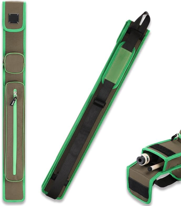 1x2 Hard Pool Cue Case, Portable Billiard Stick Bag with Accessory Pockets, Wear-Resistant & Anti-Collision Cue Storage Case, Multiple Colors
