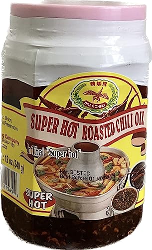 Dragonfly Super Hot Roasted Chili Oil - 340 Grams/12 Ounces