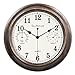 Orologio da parete vintage per interni/esterni, orologio da parete decorativo con termometro e igrometro, funzionamento a batteria, in metallo, silenzioso, per casa, cucina e studio (bronzo, 30 cm)