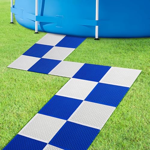 moonoom 16 Pcs Ground Pool Drainage Walkway, 10.3" x 10.3"
