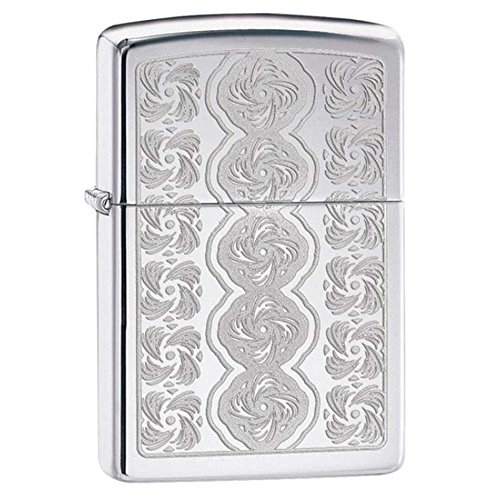 Encendedor Zippo patrón elevado cromo alto brillo miniatura 1