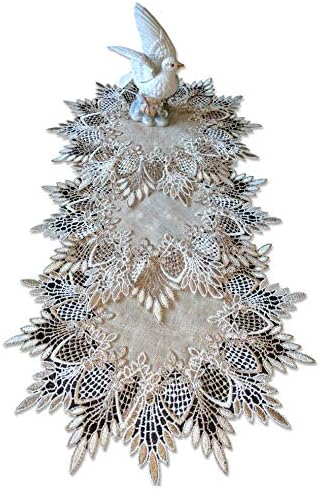 Galleria di GiovanniLace Doilies Set of 3 Neutral Earth Tones 12 Inch Doily Lot Round Table Topper