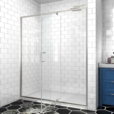 Rodkedc 56-60" W x 71" H Pivot Glass Shower Door,1/4"(6mm) Thick Clear SGCC Tempered Shower Glass Door,Brushed Nickel Shower Door,Reversible Installation