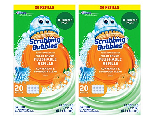 Scrubbing Bubbles Toilet Fresh Brush Flushable Refills 20 CT (Pack of 2)