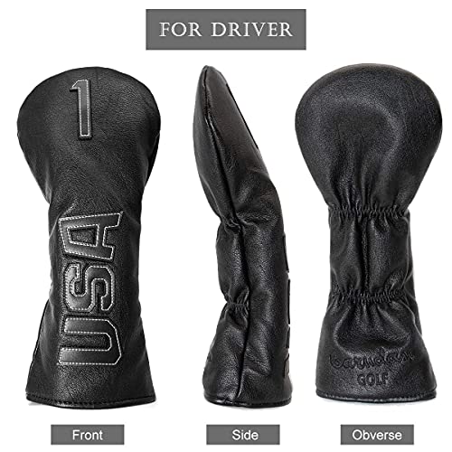 Golf Club Head Covers,Usa Golf Driver Headcover Fariway Wood Covers Hybrid Head Covers 3 Wood Headcover Leather Golf Headcover With Number Tag For Scotty Cameron Odyssey Taylormade Spider All Brand #TOP4