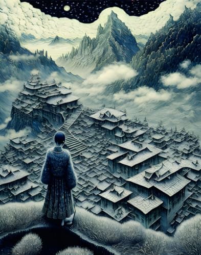 Affiches sur toile 58x90cm pour habiller un grand mur vide Vue du toit du monde SERENDIPITP