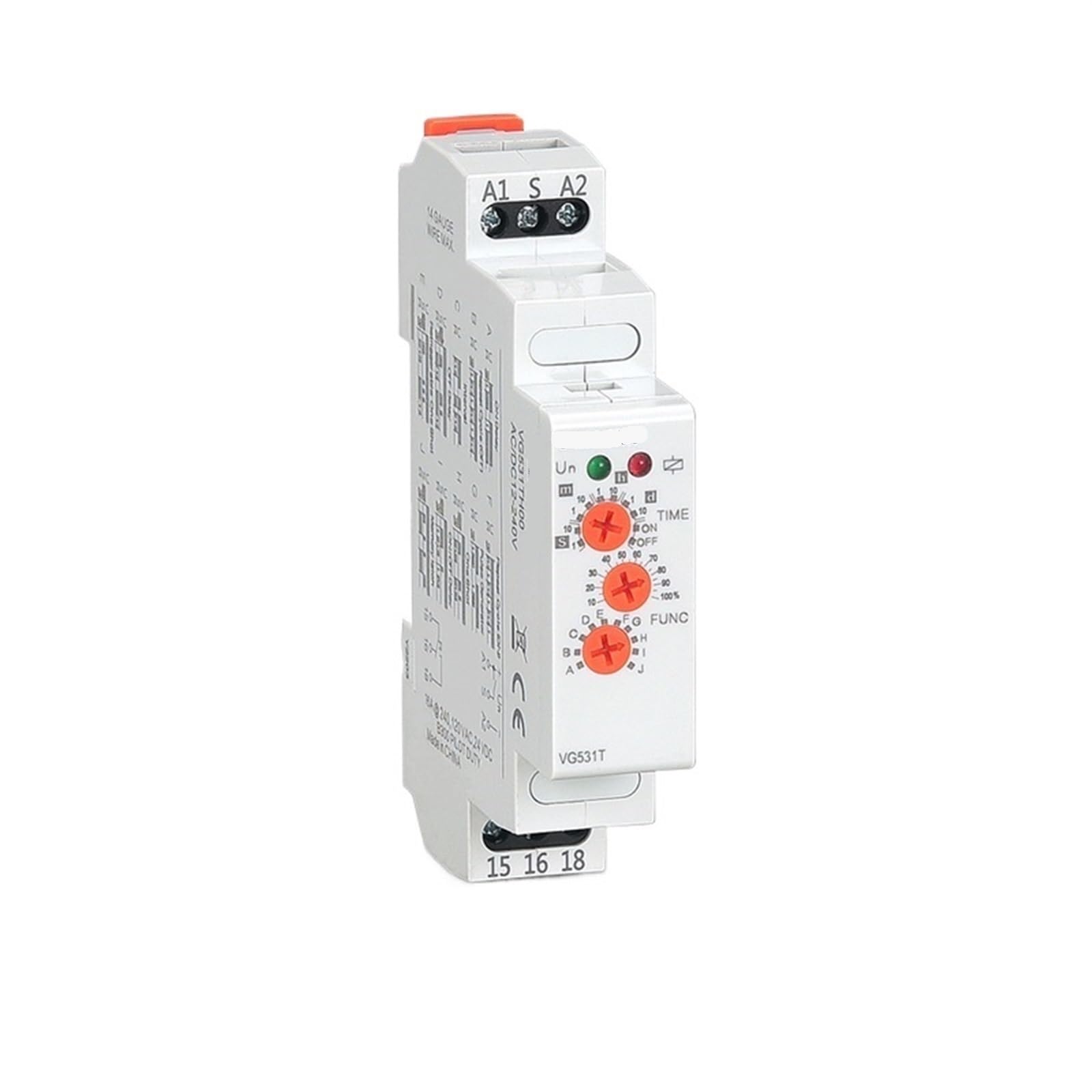 Zeitrelais, 12 V, 24 V, 220 V, 230 V, AC/DC, elektronisch, 16 A, modulares Zeitrelais mit 10 Funktionen und Verzögerungszeit einstellbar (AC DC 12–240 V)