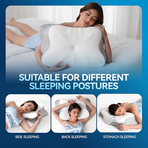 MOLBOX Cervical Neck Pillow for Neck Pain, Ergonomic Memory Foam for Side & Back Sleepers - image 2