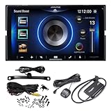 Alpine iLX-W670 7' Mechless Bluetooth Car Receiver Deck with Sirius Tuner and Voxx HD Wide Angle Backup Camera Bundle. Android and iPhone Bluetooth Integration for Android Auto and Apple Car Play.
