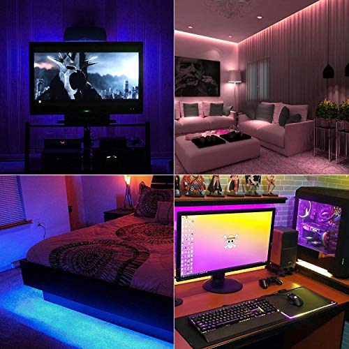 LED Strips Lights, 2.0M/6.56ft USB TV Backlights with 16 Colors and 4 Modes for 40-60 inch HDTV/PC Monitor, SMD 5050 Bias Lighting with 17-Key Remote Control (4X0.5M)