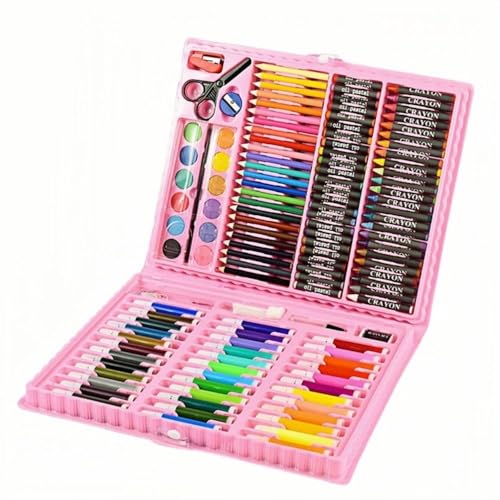 Image of TEKCOOL 150 Pieces Art Set for Kids with Case, Art and Craft Supplies Kit for Drawing and Painting, Color Set with Markers, Water Colors, Brush, Color Pencils, Crayons (Pack of 1, Black)