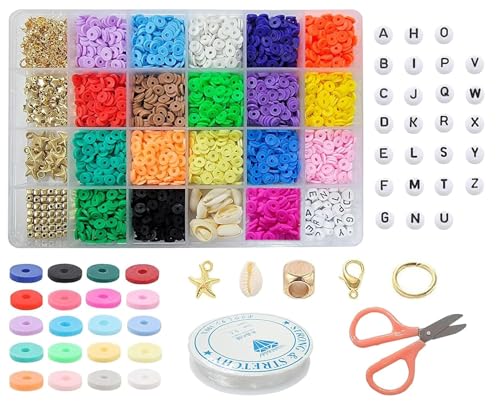Image of LERUBGA 2800+ Jewellery Making Kit | Bracelet Making Kit with Macaron Clay Beads | Letter Beads, Unicorn Pendants & Crystal Star | DIY Jewelry Craft Kit for Girls