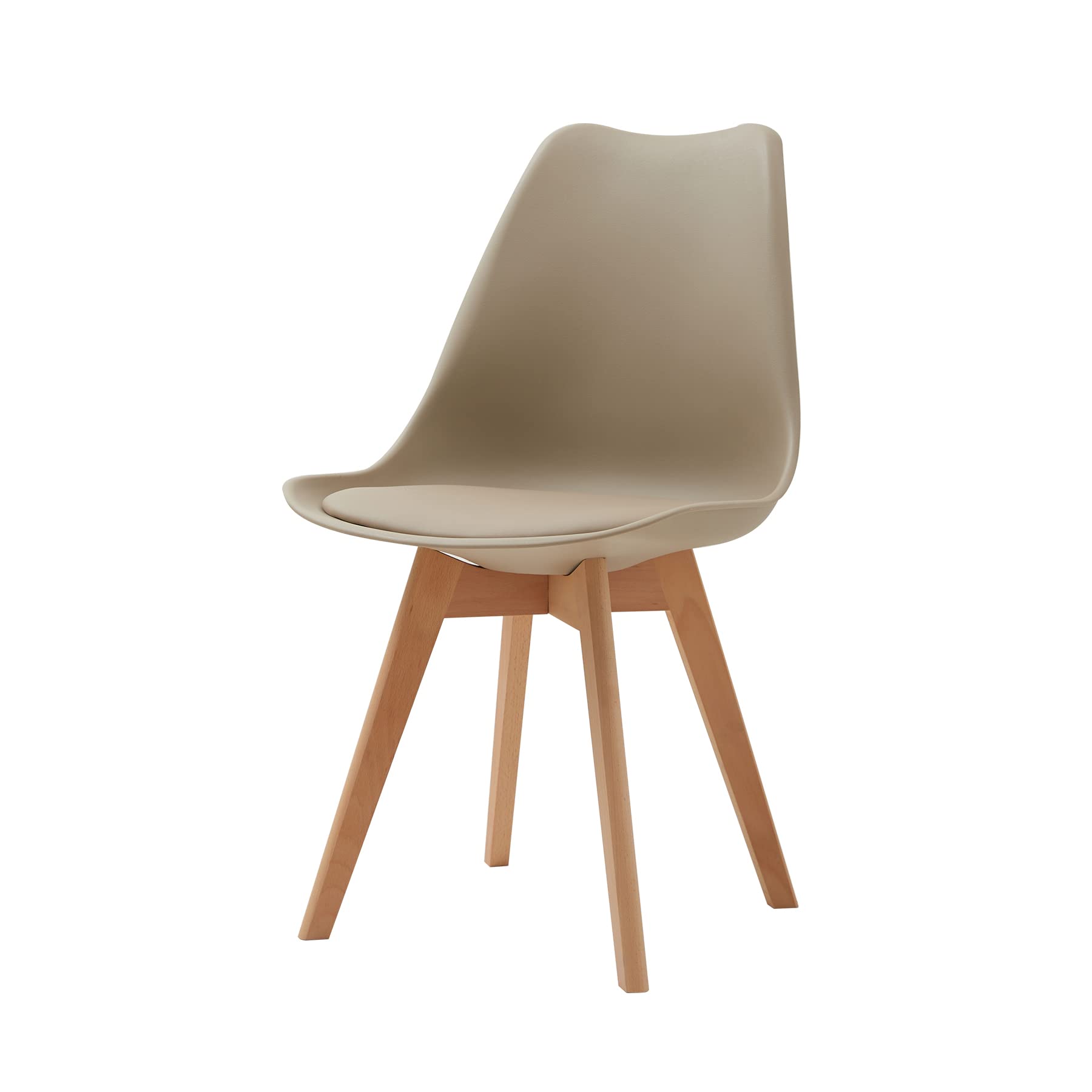 BenyLed Set di 4 Sedie da Pranzo Moderne, con Seduta Imbottita e Gambe in Legno di Faggio, Ideali per Sala da Pranzo, Cucina, Soggiorno, Camera da Letto, Marrone