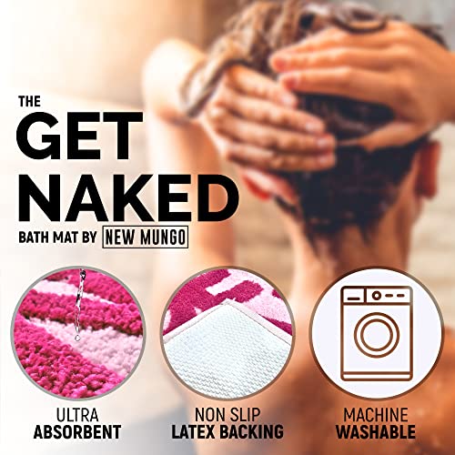 Image of New Mungo Get Naked Bath Mat Pink - Hot Pink Bathroom Rug, 31 inch x 20 inch