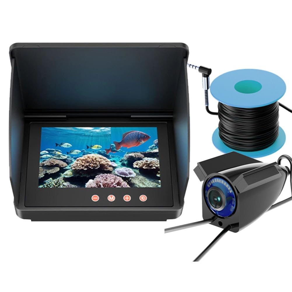 Fish Finder Unterwasserkamera 4,3 Zoll Bildschirm 5000mAh Akku 220 Grad Weitwinkel IP68 Wasserdicht für Eisboot Angeln Schlammwasser