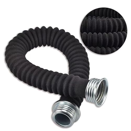 Tubo de mangueira respiratória de 40 mm, mangueira universal de extensão de rosca, preta, 50,8 cm, 2