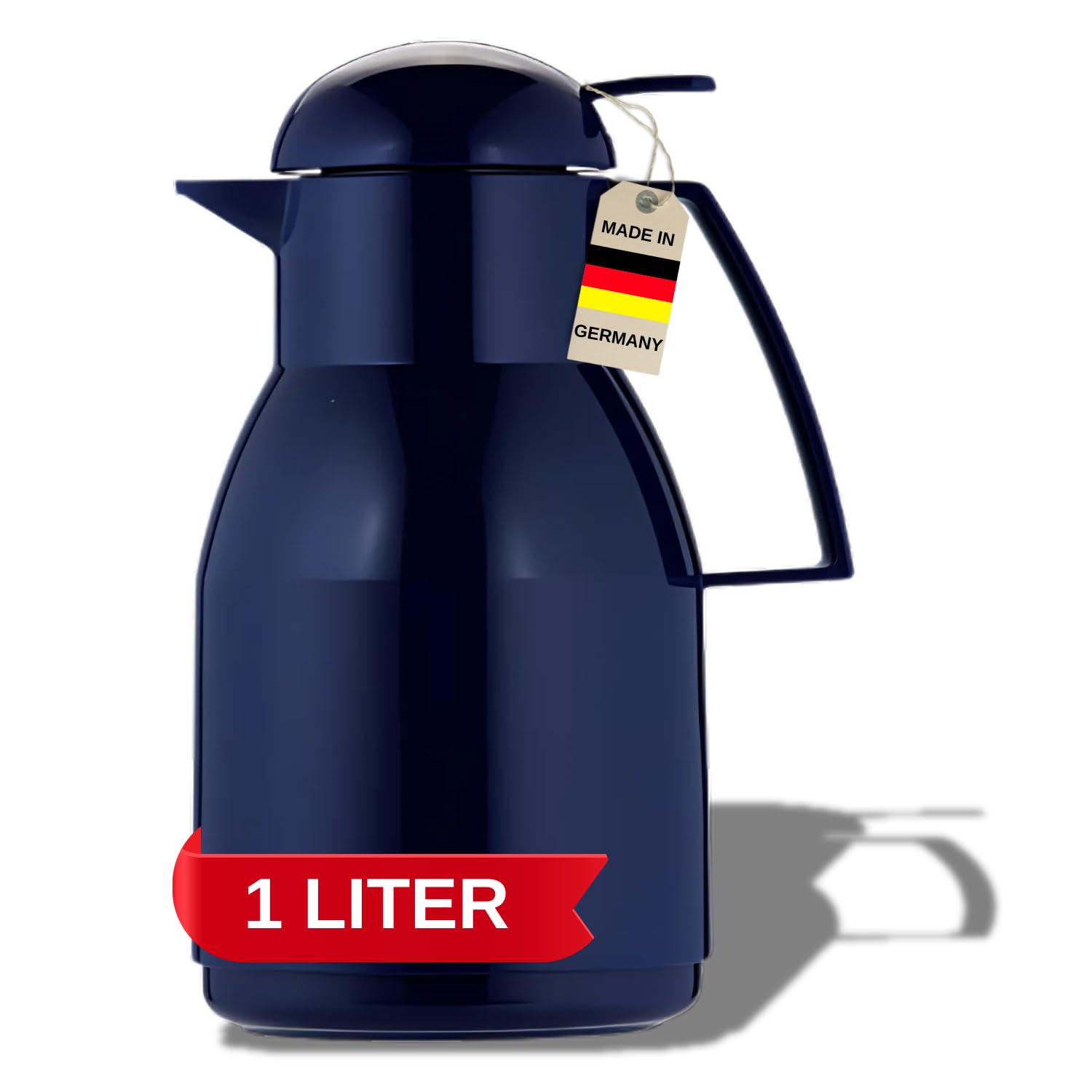 Helios Top Push Vacuum Jug Blue 1 Litre