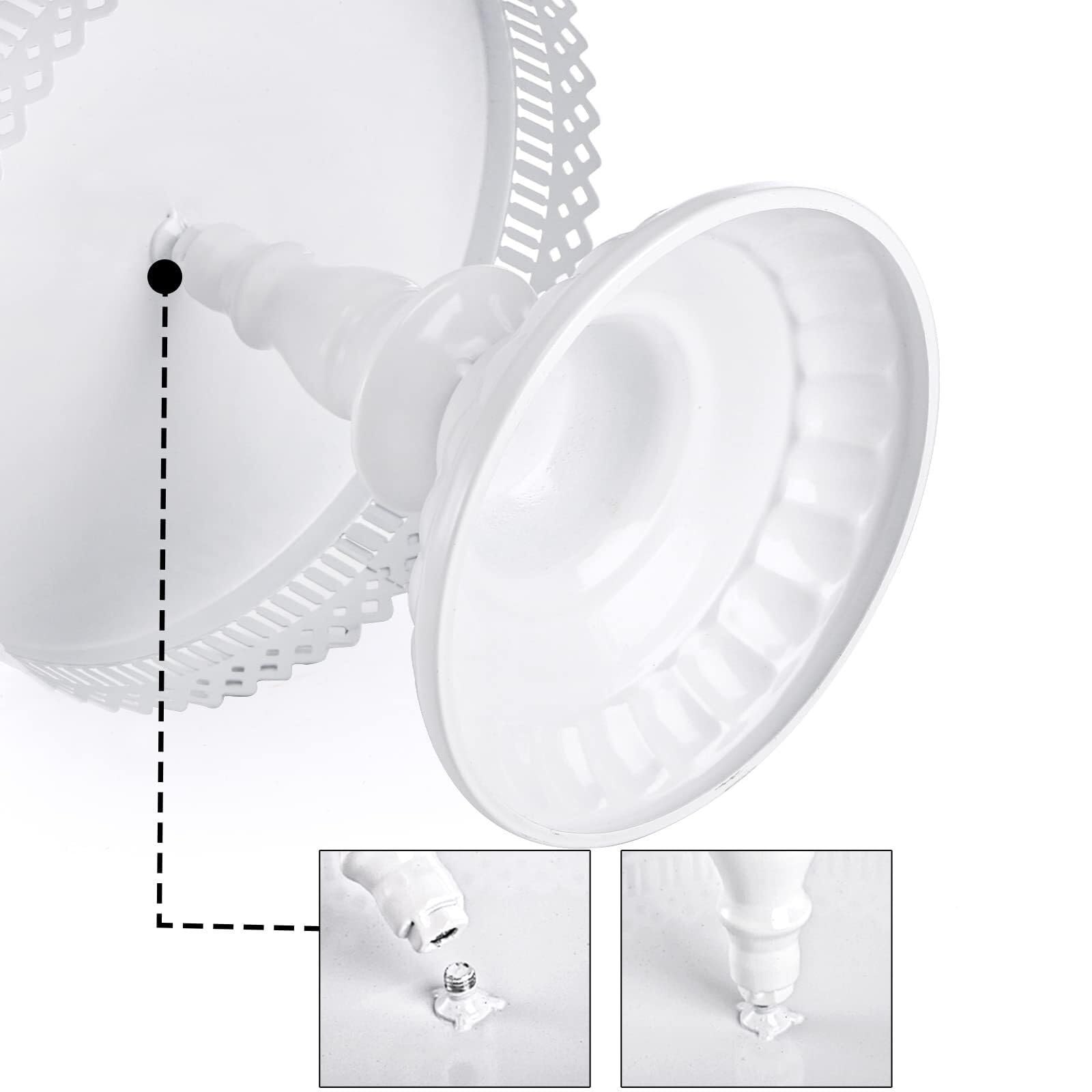 Stojak Na Torty 10 Zestawów Stojaków Na Ciasto Metalowy Stojak Na Babeczki Z Wieloma Kombinacjami Patery Na Ciasta(White)
