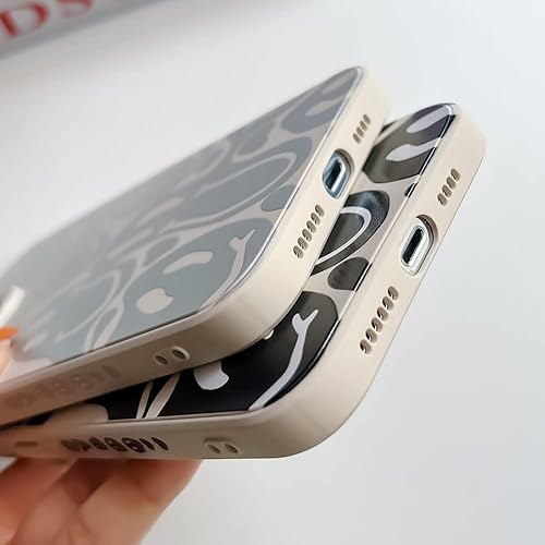 Miniatura 10 de KERZZIL Elegante funda de teléfono con diseño de amor sonriente compatible con iPhone 15 Pro, fundas femeninas de silicona líquida suave, funda
