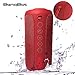Produktbild 12W Wireless Bluetooth Lautsprecher mit Dual Treiber Bass (Unterstützt 3,5mm AUX-Eingang+Mikrofon) für Indoor/Outdoor, IPX6 Wasserdicht und Stoßfest, 12St Spielzeit, Bluetooth Speakers V4.2, Rot
