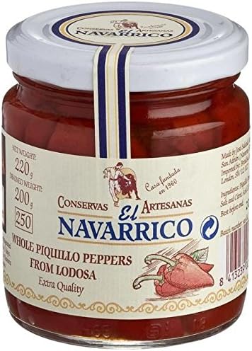Brindisa Navarrico Whole Piquillo Peppers D.O.P. - 220g (0.49lbs)
