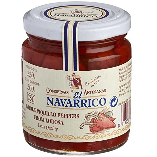 Brindisa Navarrico Whole Piquillo Peppers D.O.P. - 220g (0.49lbs)